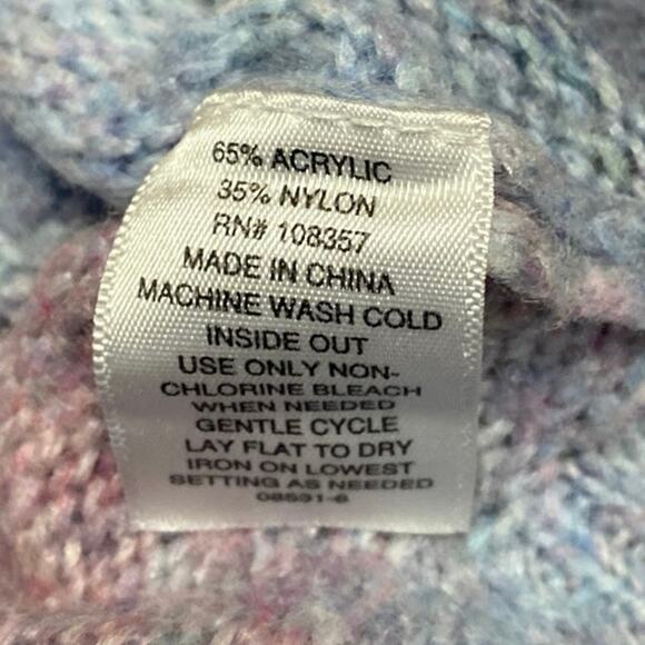 A New Approach Women's Multicolor Ombre Striped V-Neck Long Sleeve Sweater Top S - Picture 4 of 4